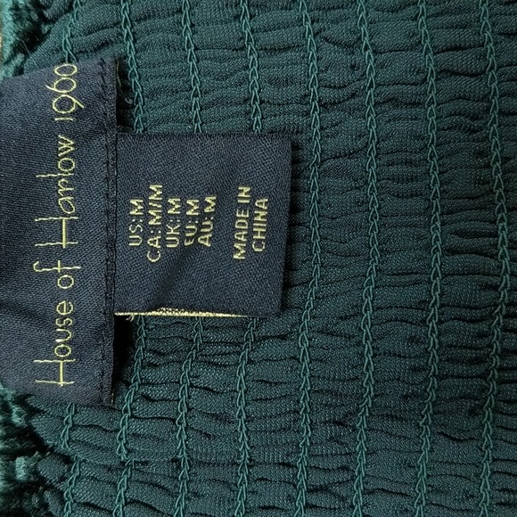 House of Harlow Green Velvet Dress Sz Medium - Picture 11 of 12